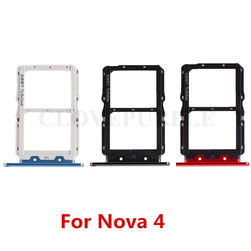 

Nano SIM/ Micro SIM Card Tray Holder Micro SD Card Slot Holder Adapter for Huawei Nova 4 Nova4
