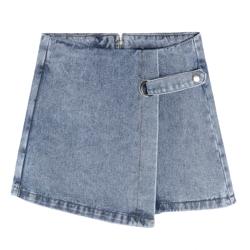 

New 2019 Summer High Waist Denim Skirt Shorts Women Vintage Blue Female Fashion Jeans Shorts Skirt Feminino
