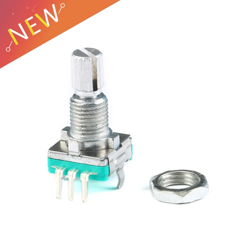 

2pcs/lot EC11 Metal Rotary Encoder Push Button 5Pin Handle Long 15MM With A Built In Push Button Switch