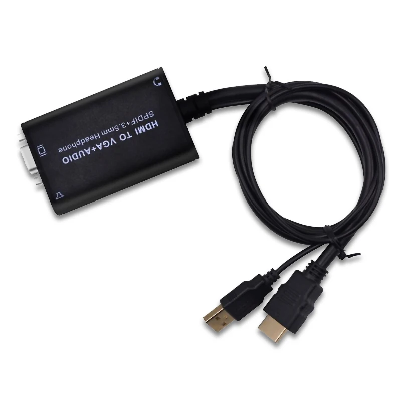 2018 Новый HDMI конвертер VGA адаптер + 3 5 мм аудио волоконно оптический звуковой