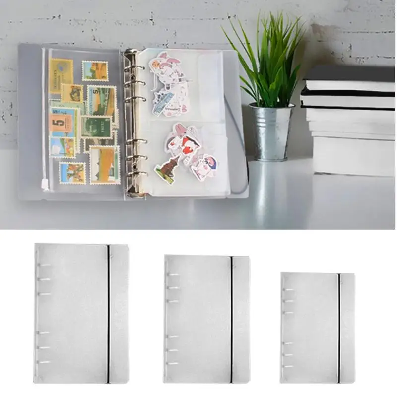 

Transparent 6-hole Loose-leaf Notebook Planner Cover Clip File Folder Plastic PP Binder Loose A5 A6 A7 Stationery Accessories
