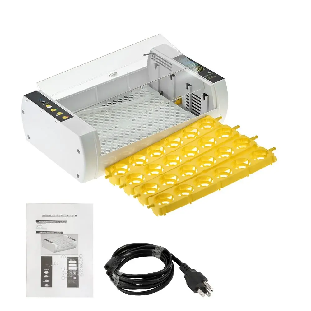 24-Eggs Intelligent Automatic Egg Incubator Temperature Control Hatcher for Hatching Chicken Duck Bird Quail Poultry 24-Eggs Intelligent Automatic Egg Incubator Temperature Control Hatcher for Hatching Chicken Duck Bird Quail Poultry