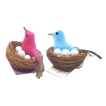 Миниатюрный птичий домик кукольный домик Птичье гнездо с птичьи яйца игрушка для 1/12 кукол миниатюрный дом микро пейзаж украшение