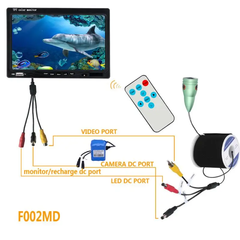 

20/30M 7 Color Digital 1000TVL Finder HD Recorder Waterproof Fishing Video Underwater Fish Fishing Camera LCD (DVR)