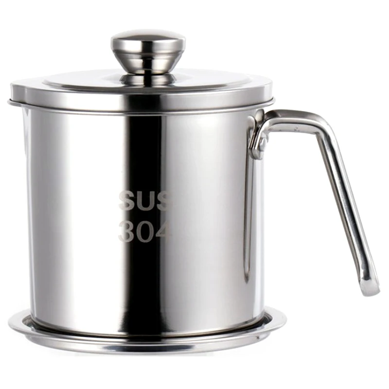 

Stainless Steel Leak-Proof Oiler Stainless Steel Leakproof Oil Filter With A Tray Fried Oiler Home Kitchen Supplies
