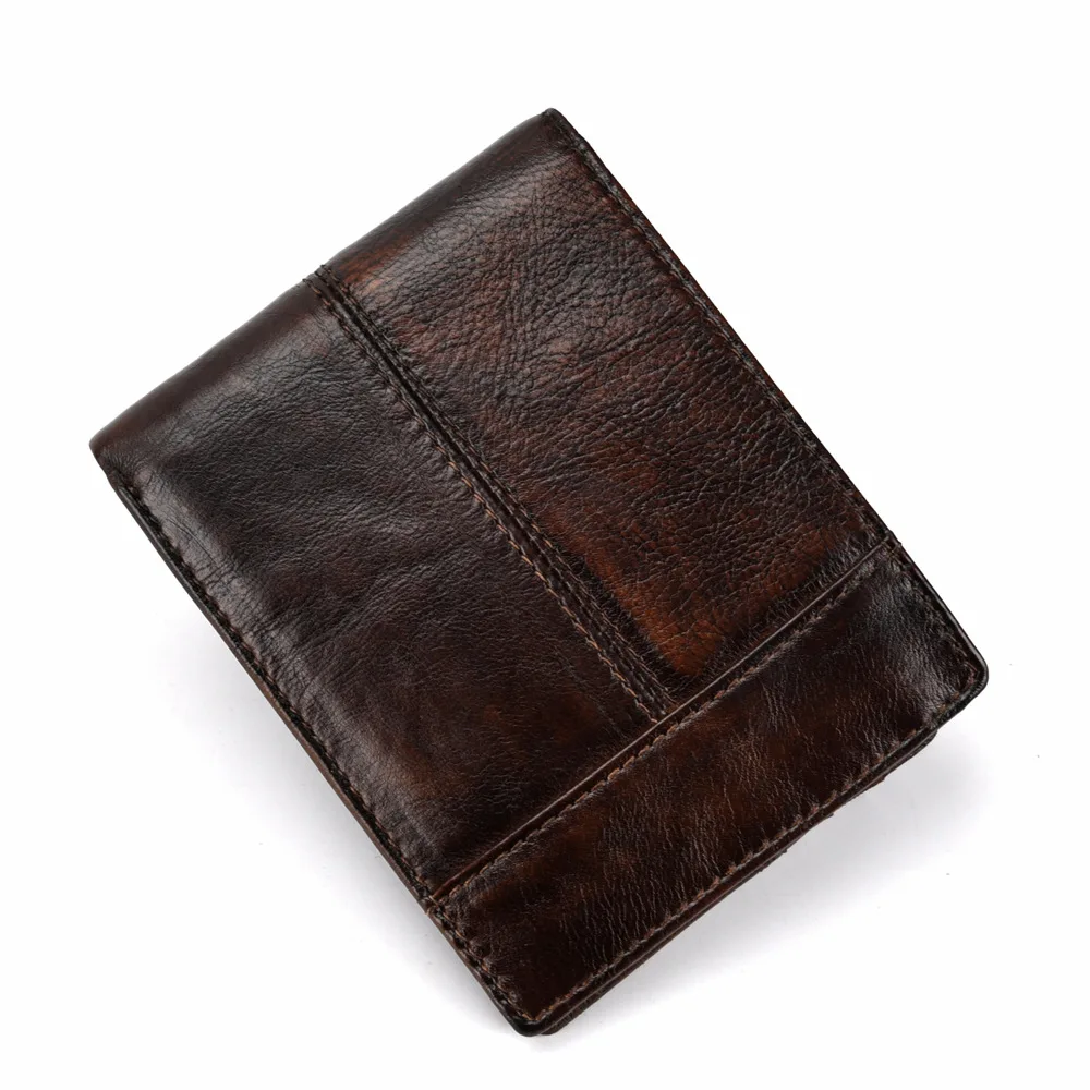 

Natural Skin Money Purse Coin Cash Thin Pocket ID/Credit Card Holder High Quality Genuine Leather Men Bifold Short Wallet New