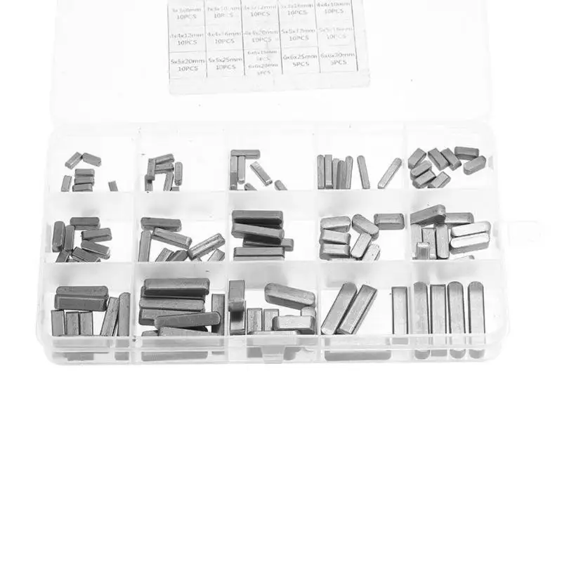 

140pcs 3mm 4mm 5mm Round Ended Feather Key Parallel Keysteel Drive Shaft stainless steel Hardware