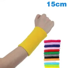 1 шт. унисекс черный хлопок запястье запястья поглощает пот Bracer поддержка манжеты пот поддержки полос