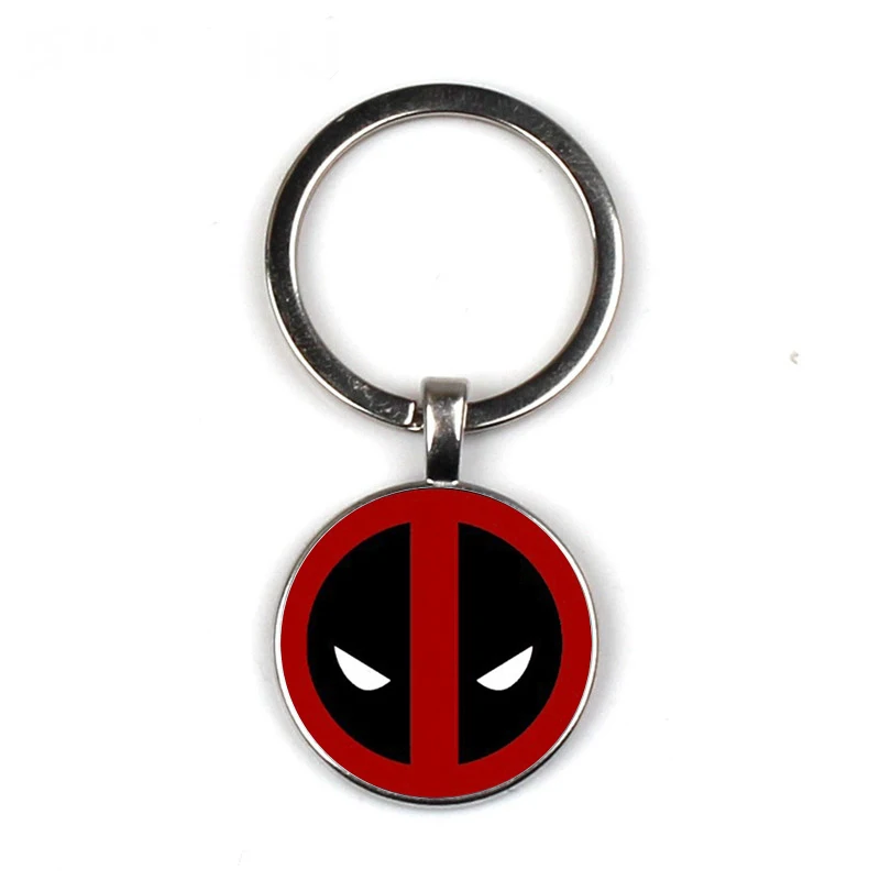 

Deadpool Keychain Glass Time Gem Keychain Key Jewelry DIY Custom Photo Personality Gift personalized Keychains gifts for men