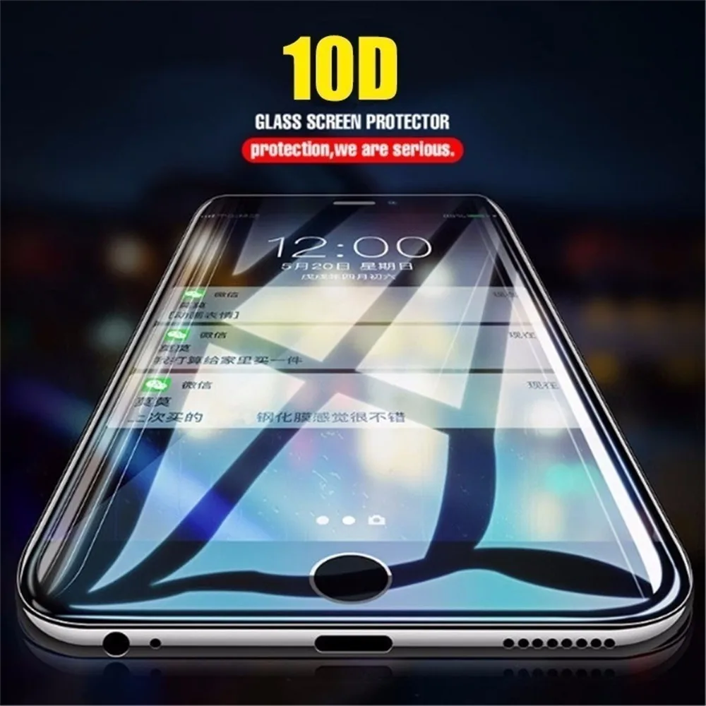 10D высококачественное закаленное стекло с полным покрытием для iPhone 6S 7 8 Plus Защита