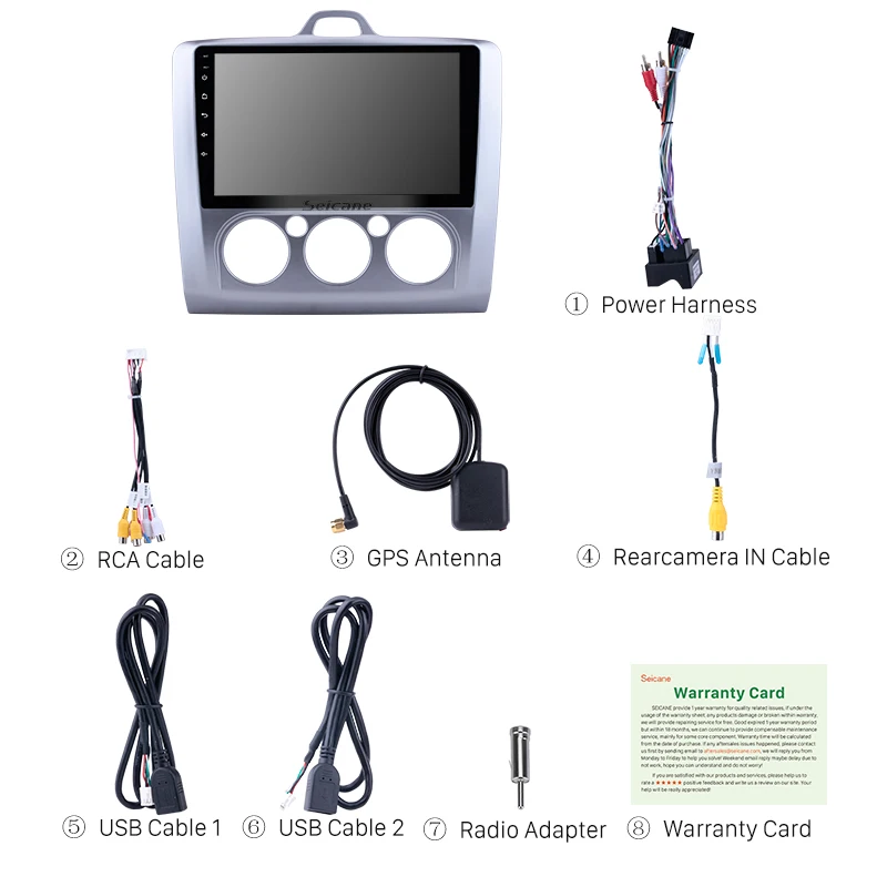 Seicane 2DIN " автомобиль радио Android 8,1 мультимедийный плеер для Ford Focus 2 Exi MT 2004-2007 2008 2009 2010 2011 gps навигации