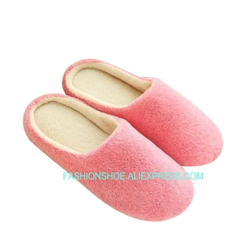 

2018 womens indoor slippers Soft Plush Cotton Cute Slippers Shoes Non-Slip Floor Indoor House Home Furry Slippers Women Shoes