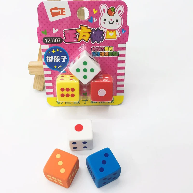 

3Pcs/Lot Cute Erasers Creative Dice Erasers Kawaii Rubber Erasers For Kids Girls Gift Correction Supplies Stationery