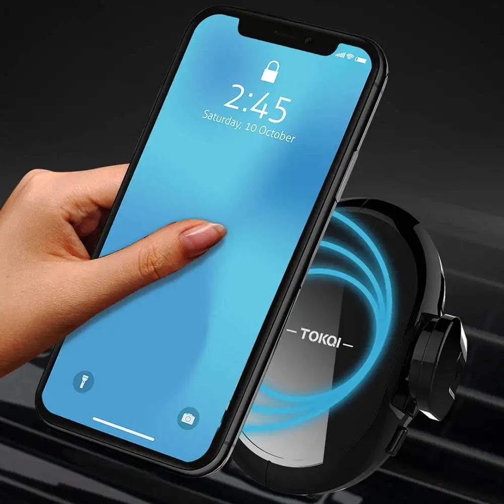 Car Charger  X2 10W 7.5W Smart Induction Vehicle Wireless Car Charger for iPhone X XR XS Note 9 Mi 8 Car Bracket Car Holder