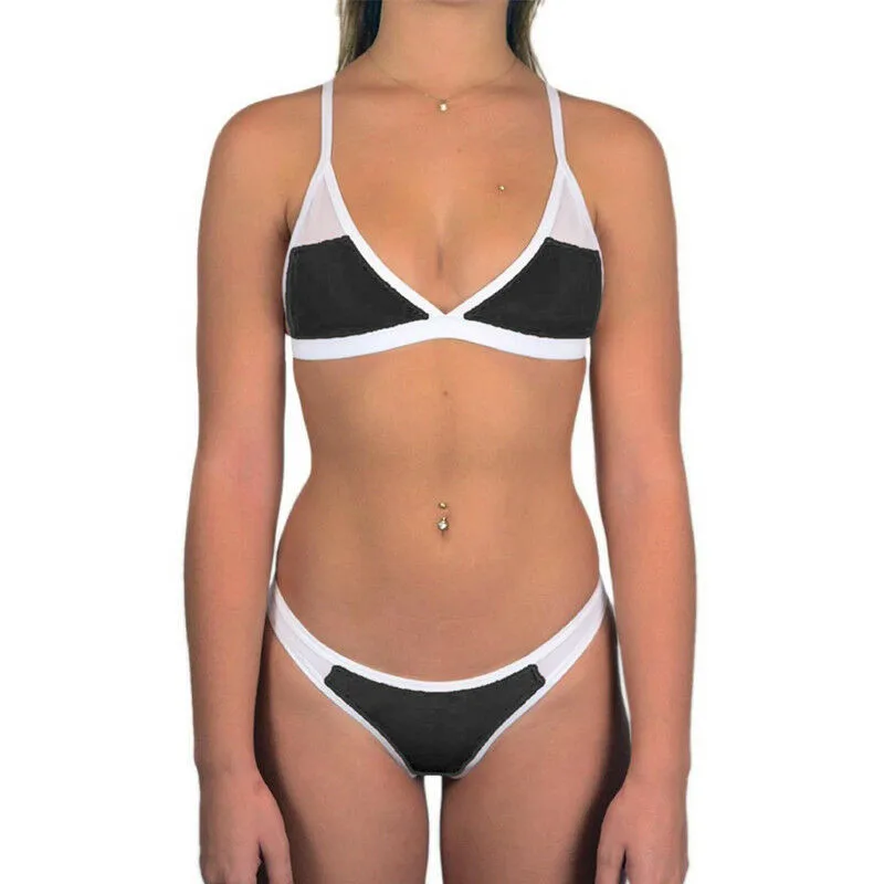 Meihuida Swimsuit Bikini 2019 Women Swimming Suit Girl Pure Color Bra Set Wireless Paded Adjustable Strap Swimwear | Женская одежда