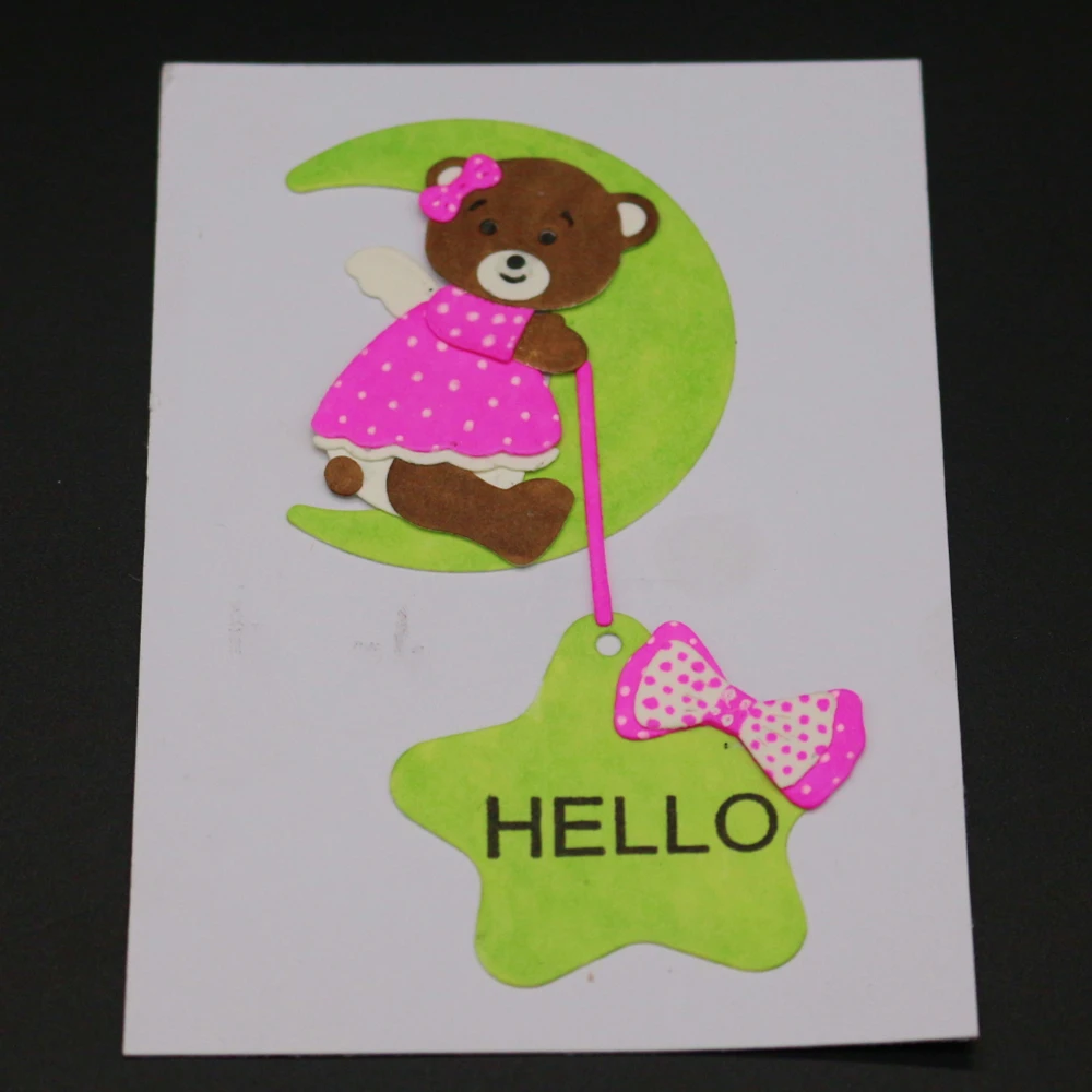 

YINISE 1646 Moon Star Bear Metal Cutting Dies For Scrapbooking Stencils DIY Album Cards Decoration Embossing Folder Die Cuts cut