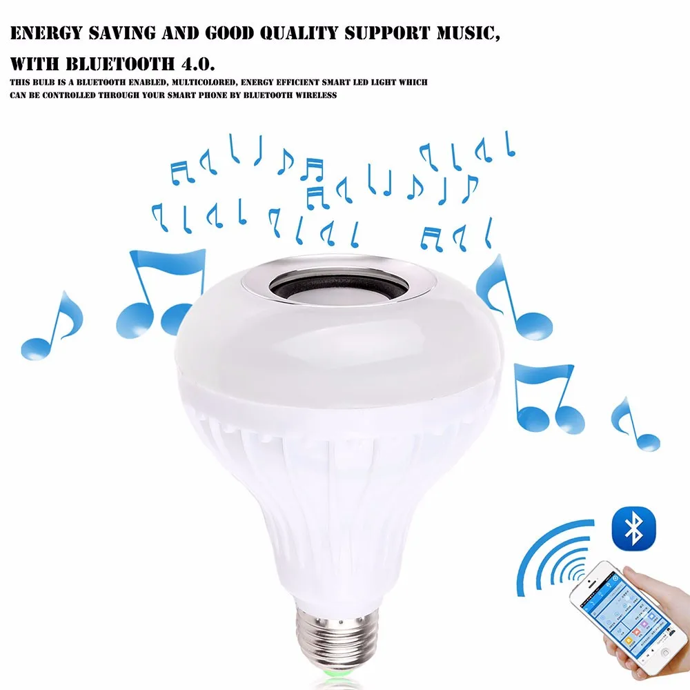 Динамик RGBW Bluetooth 4 0 музыкальный аудио динамик освещение RGB 7 Вт E27 Светодиодный ная
