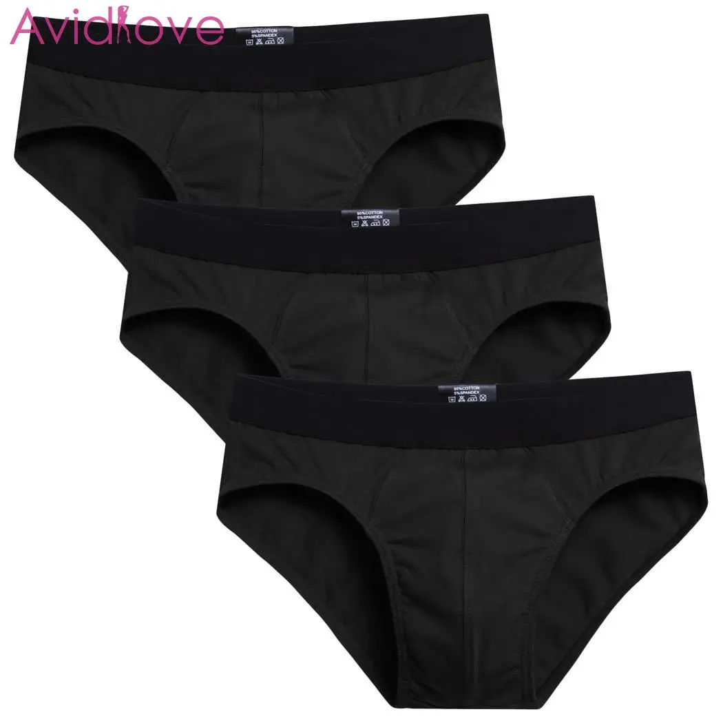 Avidlove 3 шт./лот мужское хлопковое эластичное однотонное нижнее белье удобное Mutil