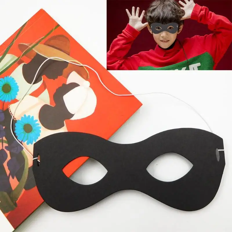 Buy 8pcs Halloween Party Black Eye Masks Paper Card