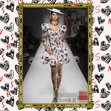 Весна и лето новая в форме сердца ткань с цифровой печатью рубашка юбка полиэстер модная ткань предпродажа завод на заказ 2 м