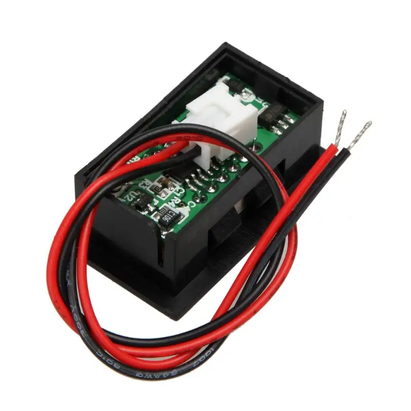 

Mini Two Wires Digital Voltmeter Voltage Detector DC2.5-30V Voltage Meter Red/Blue/Green LED Display with Reversal Protection