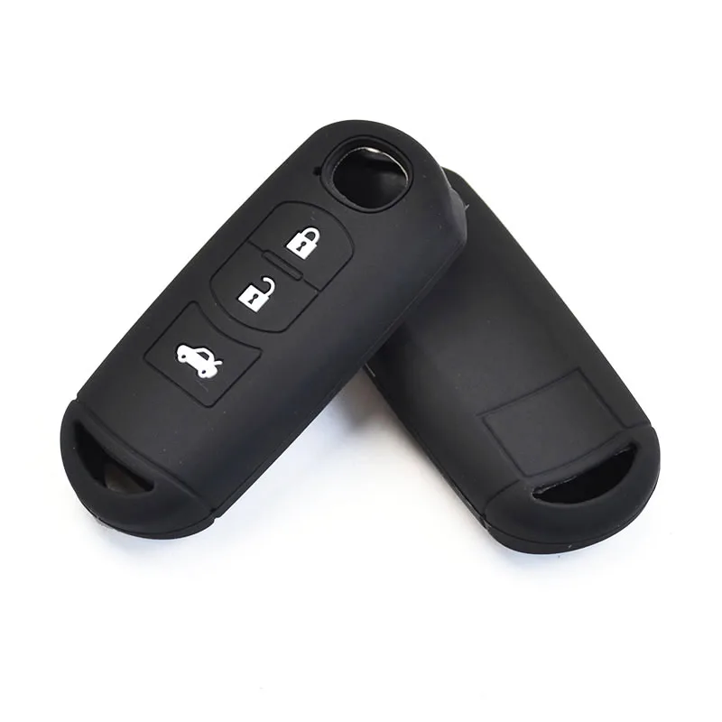 

For MAZDA 1pc 3 Button Durable Remote Key Case Cover High Quality Black Silicone Support 2 3 5 6 CX5 CX7 CX9 MX-5 09-15