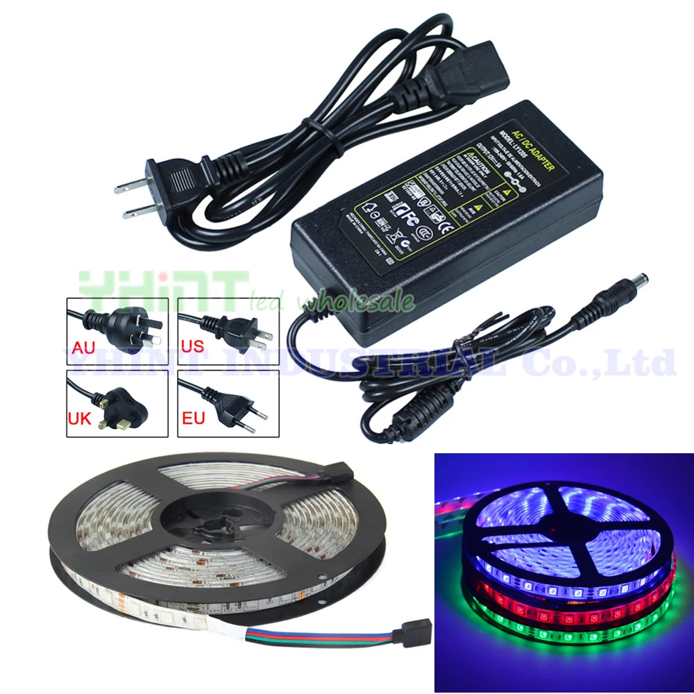1 комплект 5 метров DC12V 5A SMD5050 IP65/IP20 Водонепроницаемый красный синий зеленый желтый