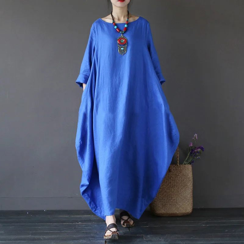 SHENGPALAE 2020 New Spring Plus Платья женские 4xl 5xl Свободные большие размеры О образным