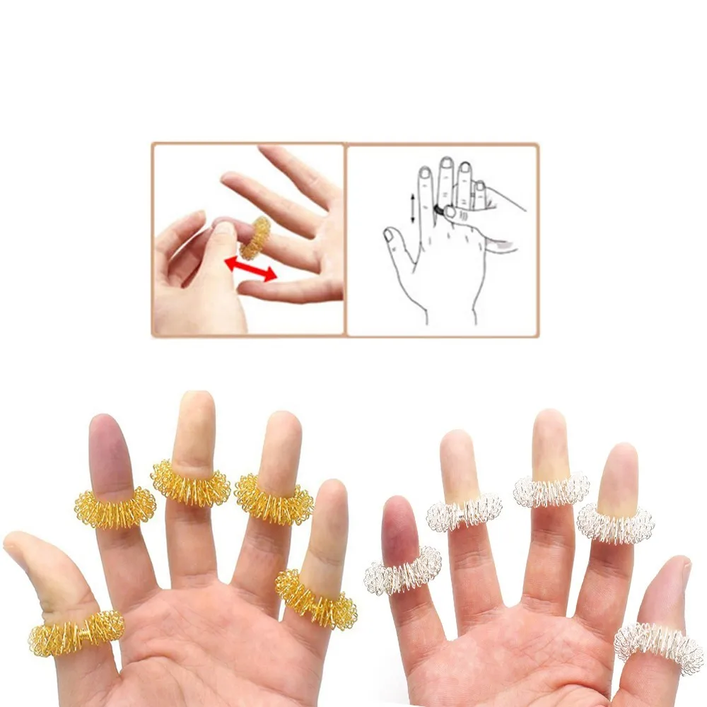 10Pcs Finger Massage Ring Acupuncture therapy promote Hand Blood Circulation Pain Relief Massager Tens Stress Relief lose Weight