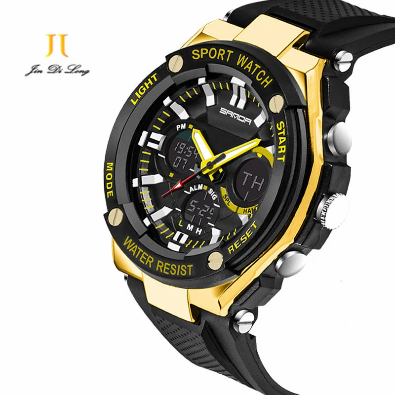 Sport Super Cool Men's Quartz Digital Watch Men Sports Watches SANDA Luxury Brand LED Military Waterproof Wristwatches Sport Super Cool Men's Quartz Digital Watch Men Sports Watches SANDA Luxury Brand LED Military Waterproof Wristwatches