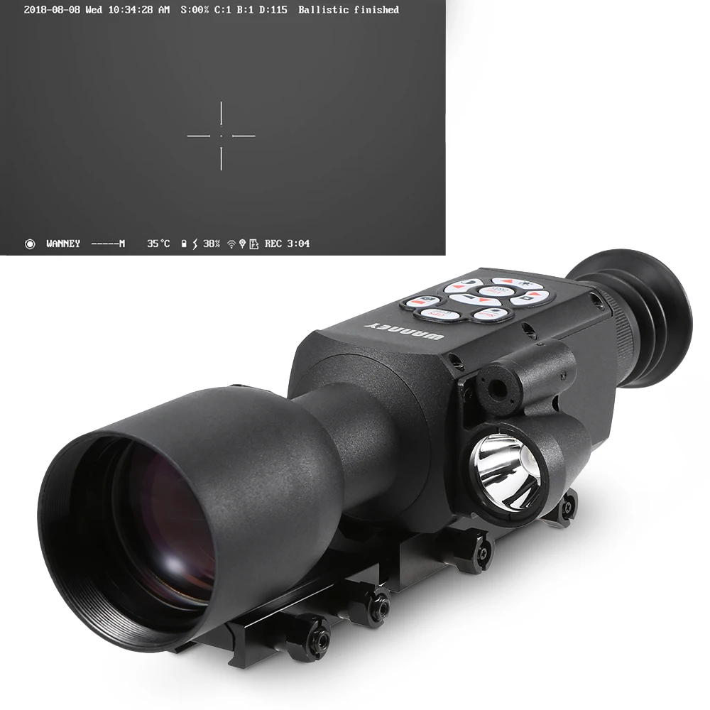 

Night Vision Riflescope Hunting Nightshot Monocular Rang Finder Ballistic Computer Scope 1080p Video Photo Wifi GPS Riflescope