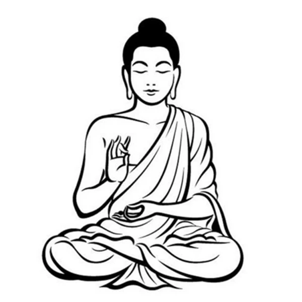 

DIY Black Wall Sticker Meditating Buddha Decal Removable Art Mural Home Decor