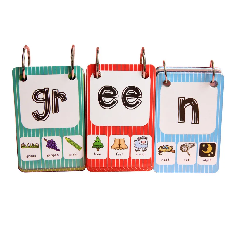 

128Pcs/Set English Phonics Root Pronunciation Rules Kids Learn English Word Card For Children Learning English Educational Toy
