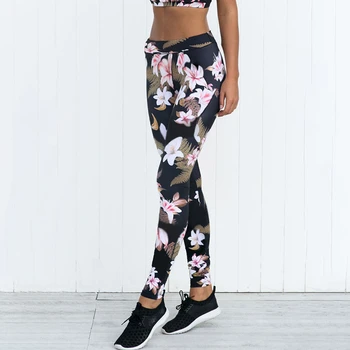 

2019 Sport Leggings High Waist Compression Pants Gym Clothes Sexy Running Floral Print Women Fitness Floral Pants