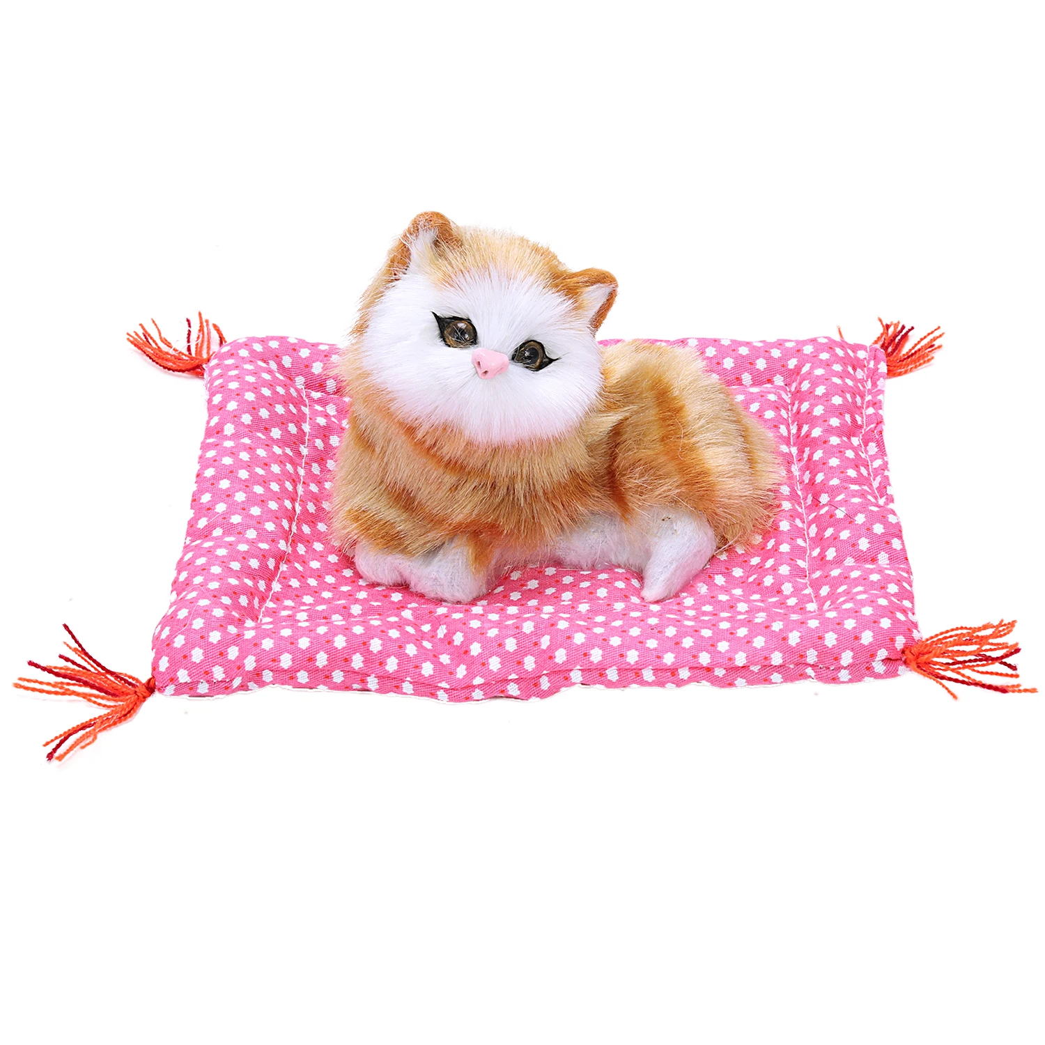 

Cute Simulation Cat Toys with Sound Kittens Cat Toys Doll Plush Toys Gifts for Kids Boys Girls (Yellow cat)