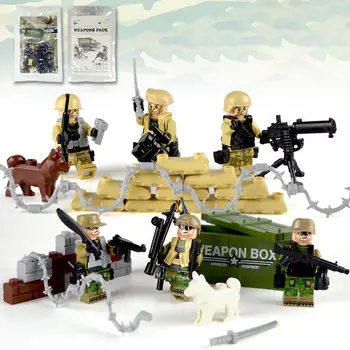 

Children's Building Blocks Weapon Accessories Combat Readiness Box Wire Netting Belt Military Building Blocks Toy Gifts For Kids