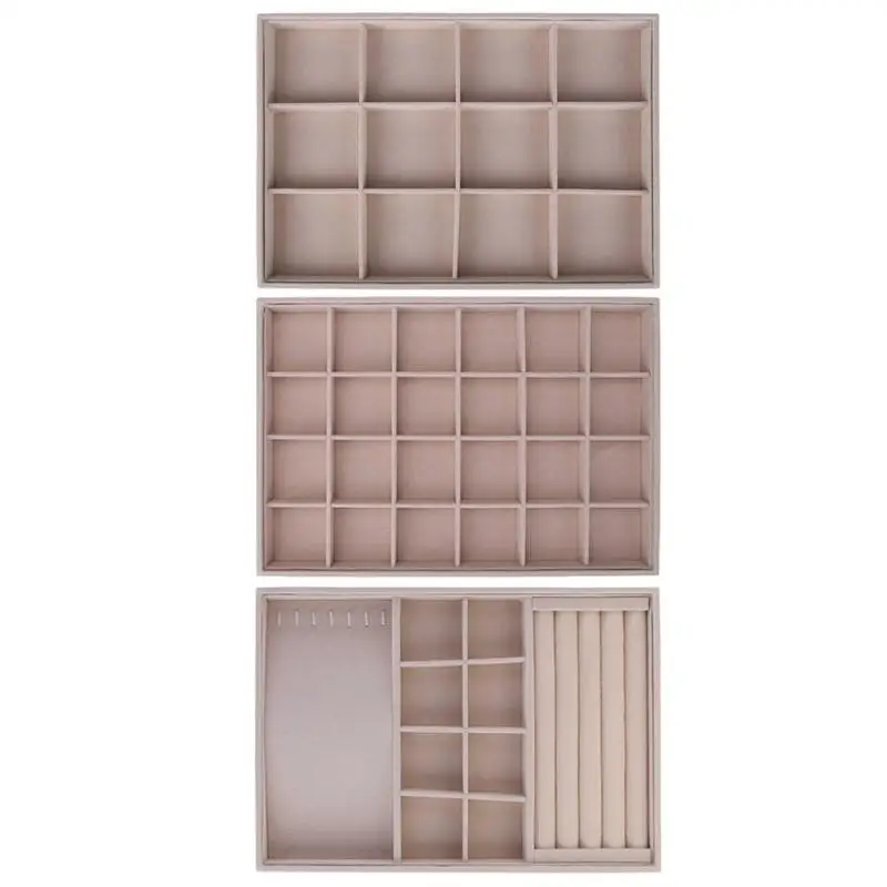

Fleece Jewelry Box Plate Jewelry Display Tray Stand Organizer Box Case Display Storage Earring Holder Ring Necklace Display
