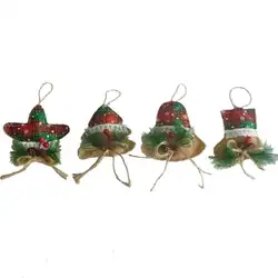 Рождественская печать Мешковина кулон рождественские носки пентаграмма колокол Рождественская елка украшение кулон Рождественский кулон