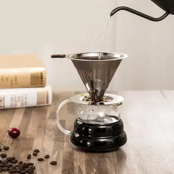 

Coffee Maker Accessories Stainless Steel Reusable Cone-Style Kitchen Gadgets Coffee Tee Filter Handmade Kitchenware