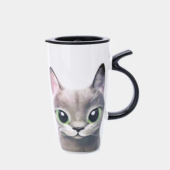 

Dog Coffee Cups And Mug Cup Bardak Caf Cartoon With Lid Funny Cute Tea Big Ceramic Mugs Cat Milk Espresso Eco Friendly 30M028