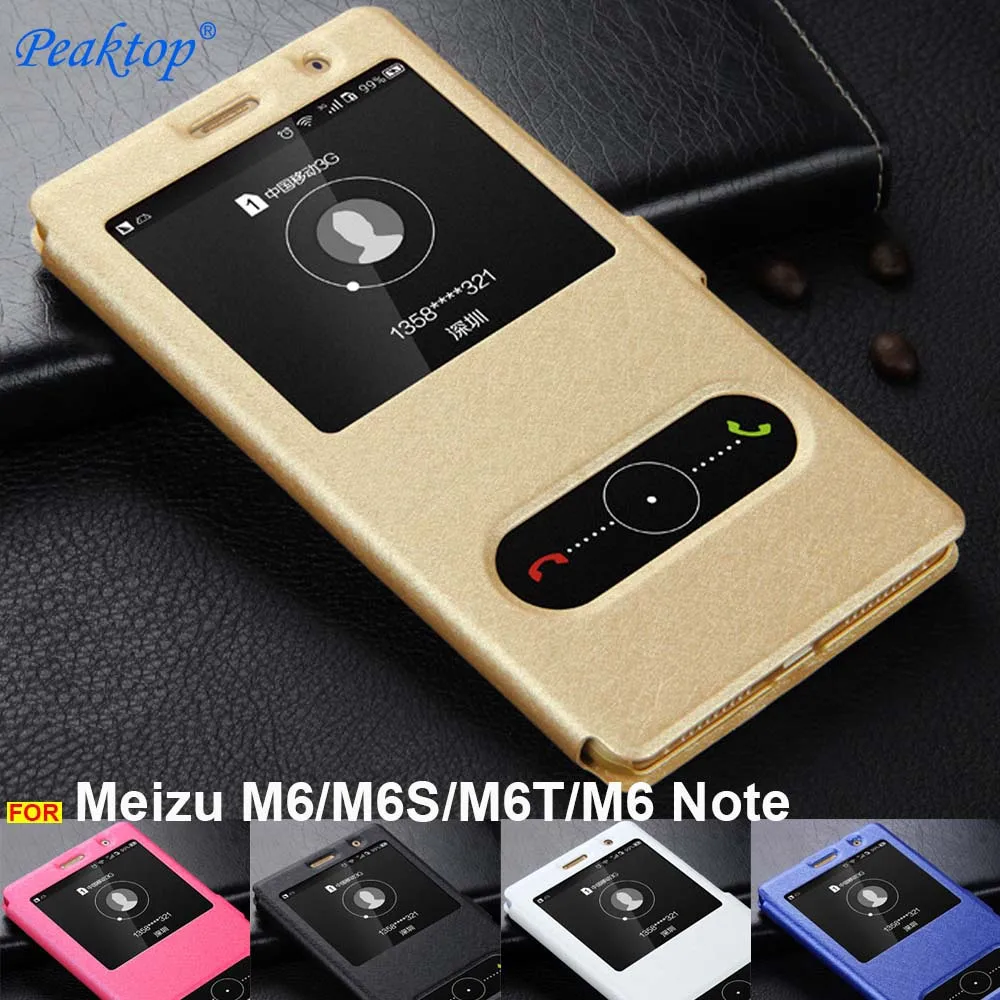

Meizu M6S case Meizu M6T cover window view PU leather case PC stand book cover for Meizu M6 case Meizu M6 Note cover flip case