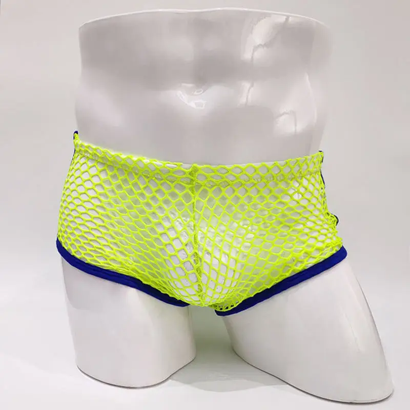 

Men's Fishnet Hollow Out Underwear Boxers Shorts Designed Breathable Sexy Boxer Trunks Mesh Underpants Bulge Pouch Boxers Pants