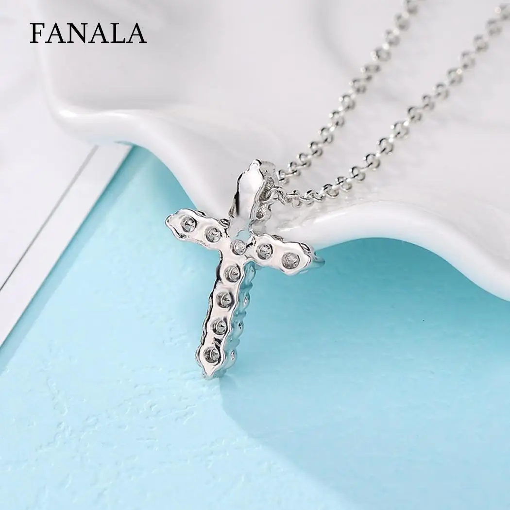 Women Elegant Fashion Rhinestone Inlay Cross Casual Party Daily Life Pendant Necklace Link Chain Gift | Украшения и аксессуары