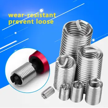

55Pcs M4-M12 Threaded Repair Insert Assortment Kit Stainless Steel SS304 Coiled Wire Insert Helical Screw Thread Inserts