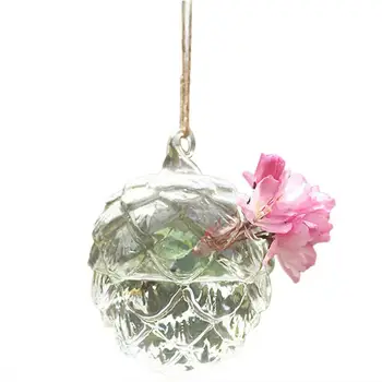 

Plant Hydroponic Bottle Hanging Glass Vase Mini Grape Shape Decorative Hanging Terrarium Plant Vase Home Decoration