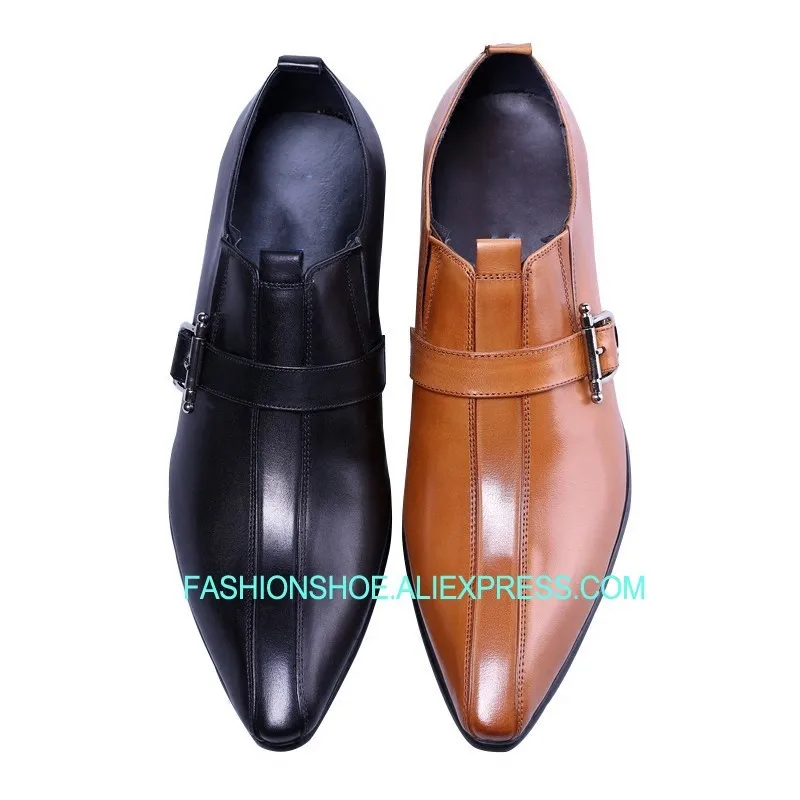 

British Style Formal Business Shoes for men Flat heel Genuine leather Mens Wedding Party Shoes