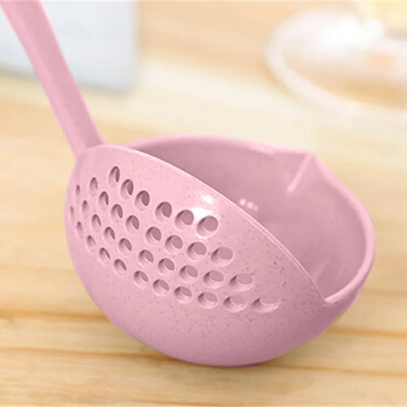 2 в 1 горячий горшок столовая посуда каша суповая ложка с фильтром шумовка кухонная посуда длинная ручка дуршлаг розовый