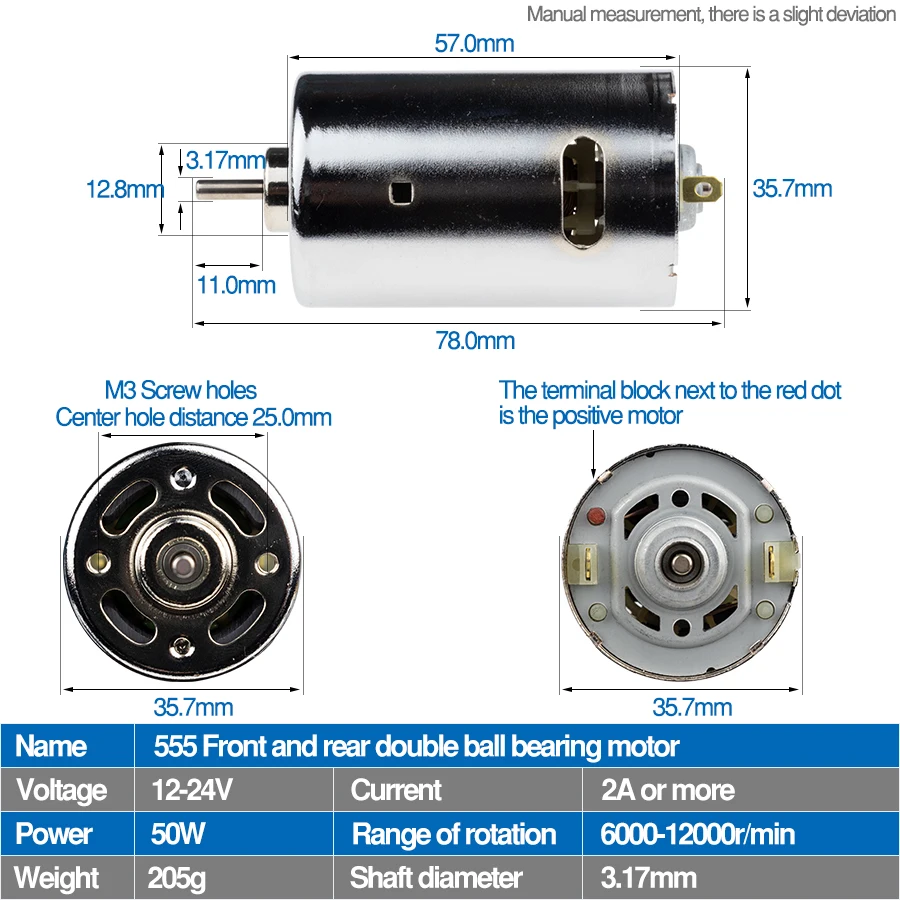 555 мотор редуктор постоянного тока 12 V 24 Миниатюрный в форме ручки с двумя шарами и