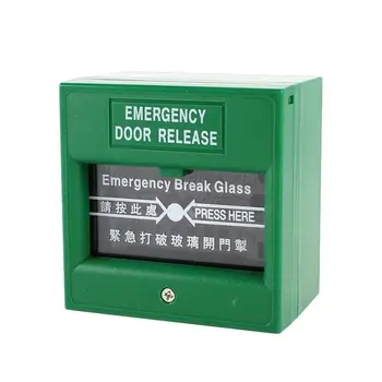 

Green Security Alarm Fire Break glass Button Emergency Door Release