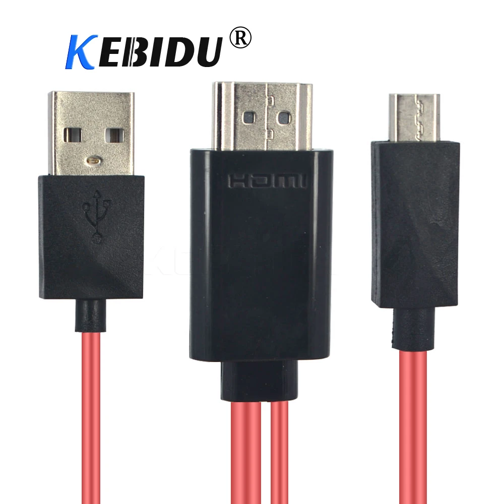 KEBIDU 1080P HDMI-совместимый кабель Micro USB к конвертер AV HD TV 5pin для Samsung MHL Android Phone |
